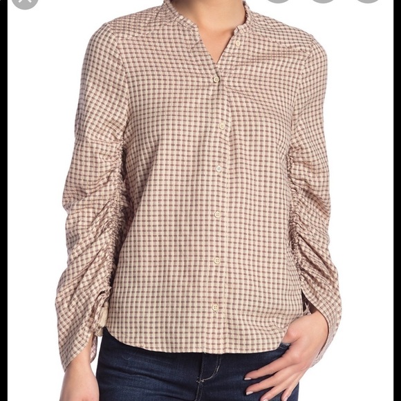 Paige Sz M Torin Plaid Button Front Blouse - Picture 2 of 13